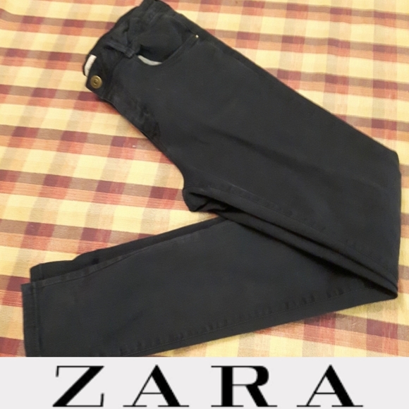 size 13/14 Zara kids navy blue skinny pants - Picture 2 of 12